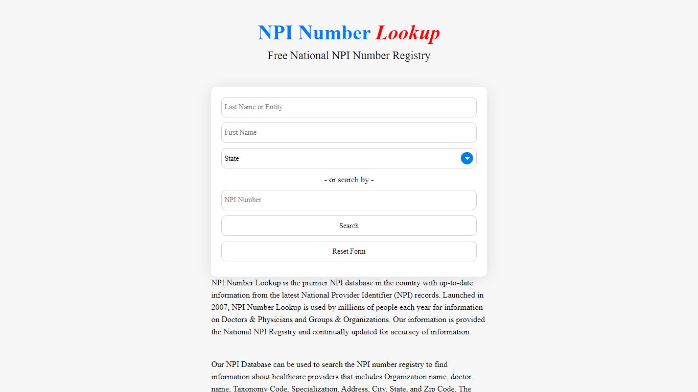 NPI Lookup - Search & Find Your NPI Number (NPI Registry)